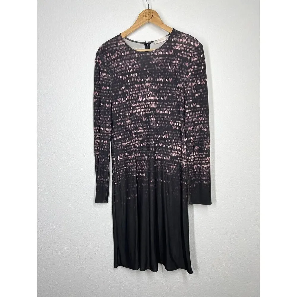 Tory Burch City Lights Jersey Dress Small S Long Sleeves